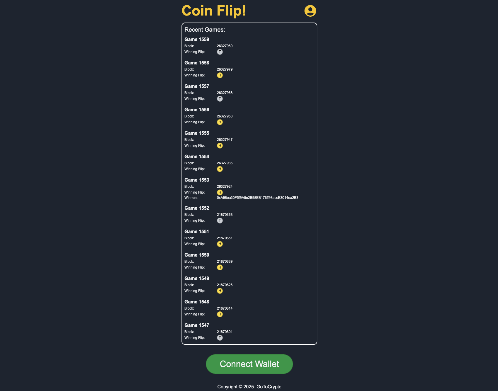 CoinFlip interface